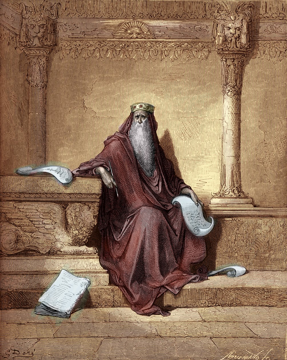 Re Salomone, incisione di Gustave Doré. - Bibbia da Gustave Dore