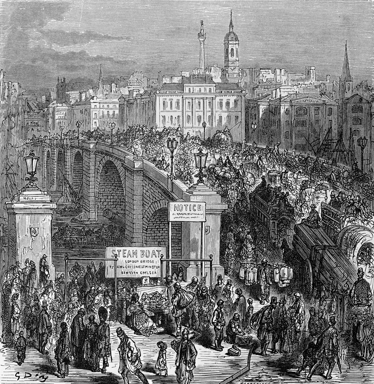 Ponte di Londra, inciso da Stephane Pannemaker, 1875 da Gustave Dore
