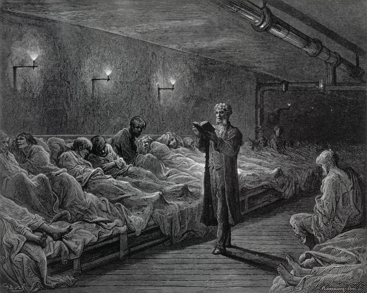 Lettore di Scritture in un rifugio notturno, da 