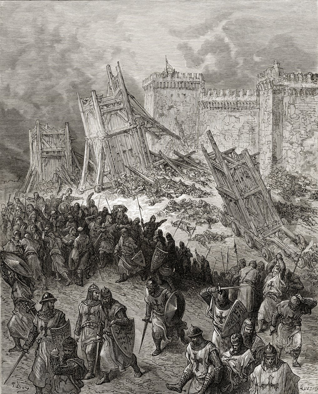 Secondo assalto di Gerusalemme da parte dei crociati respinto, illustrazione da 