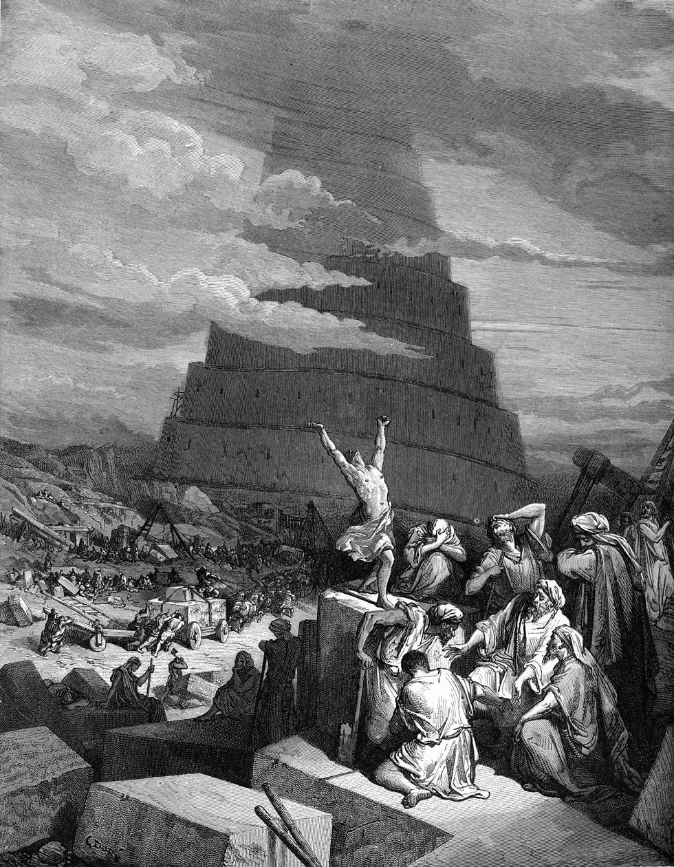 La confusione delle lingue (Torre di Babele) da Gustave Dore