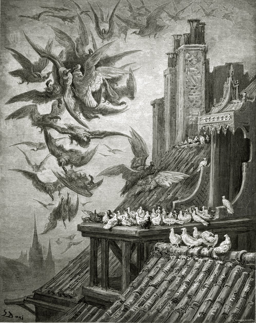 Le Aquile e i Piccioni, illustrazione da 