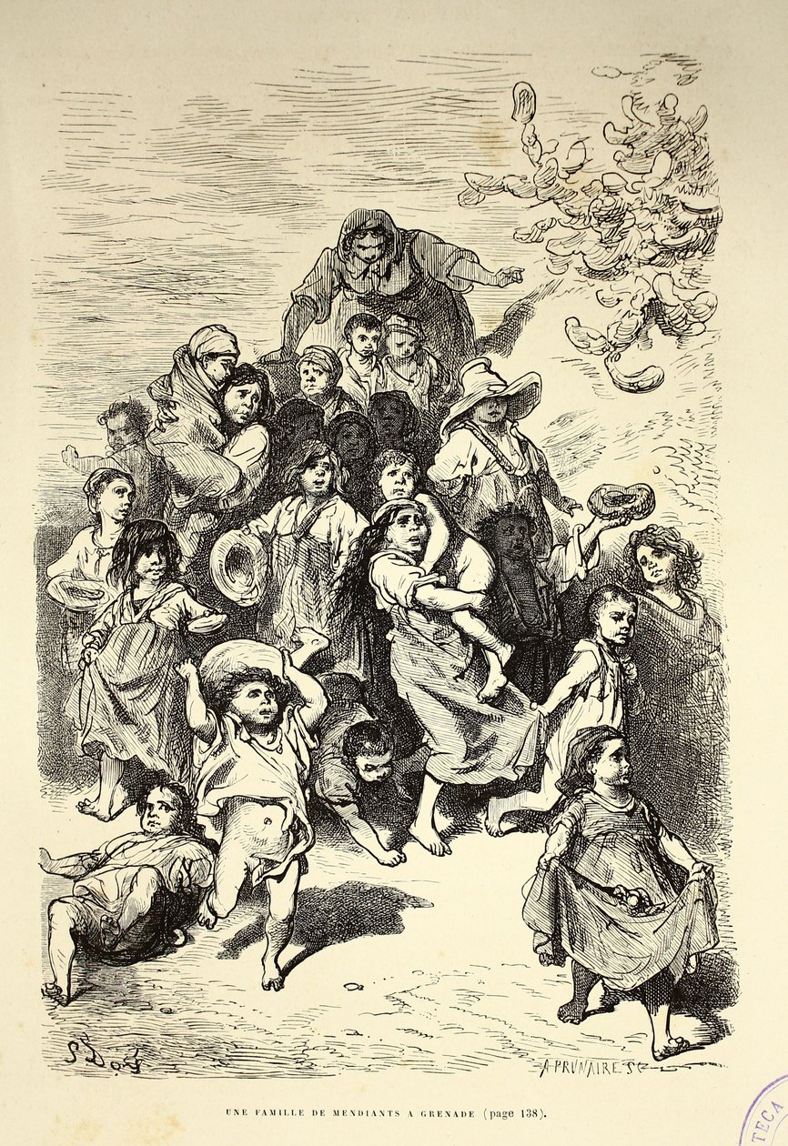 Una famiglia di mendicanti a Granada da Gustave Dore