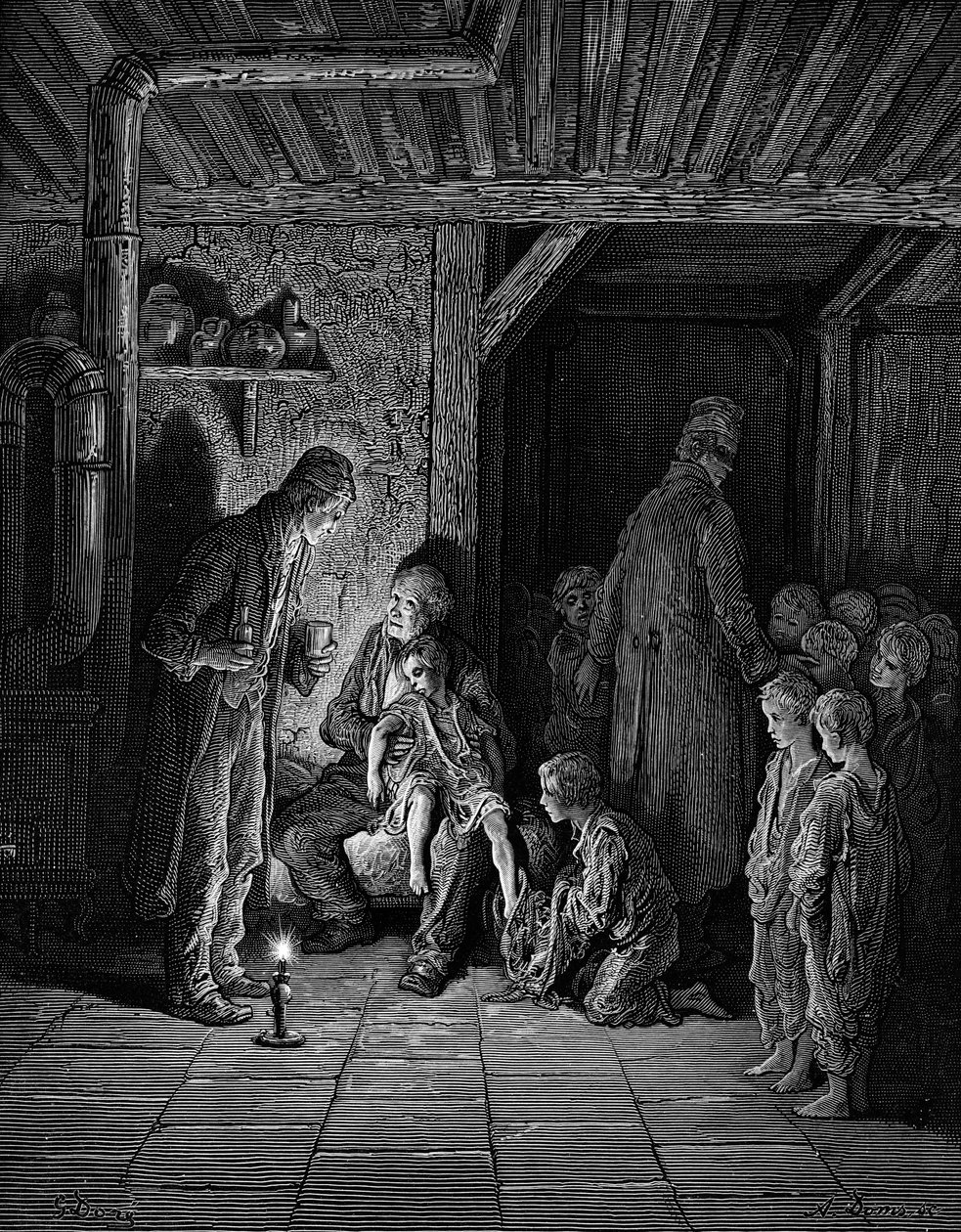 Bambini senzatetto nella Londra vittoriana da Gustave Dore