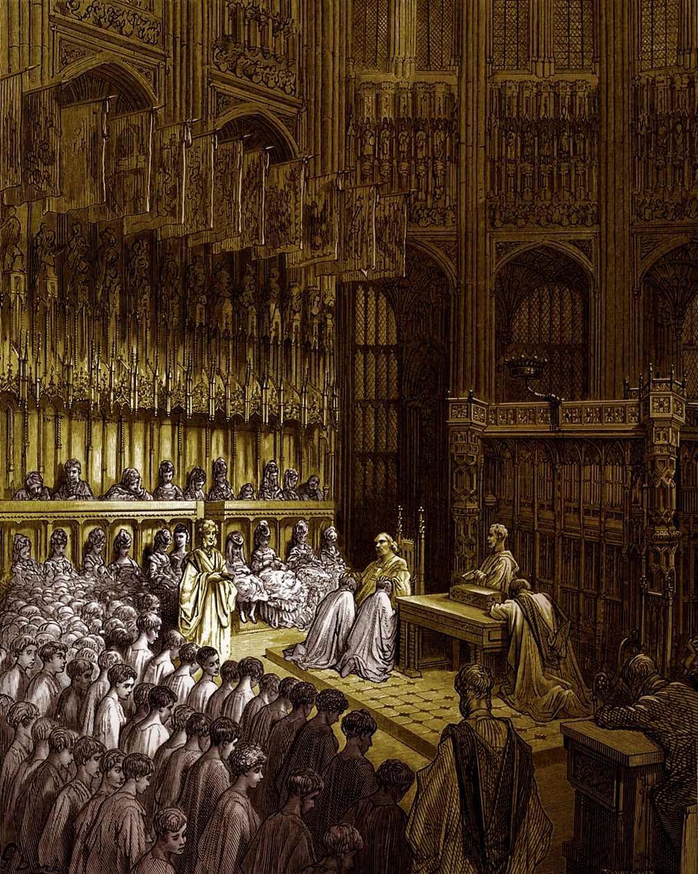 Abbazia di Westminster - Conferma dei ragazzi di Westminster di Doré da Gustave Dore