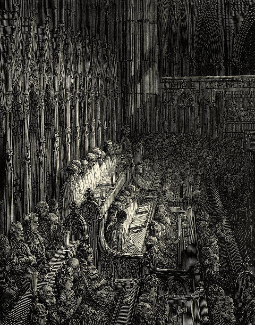 Abbazia di Westminster nella Londra vittoriana da Gustave Dore