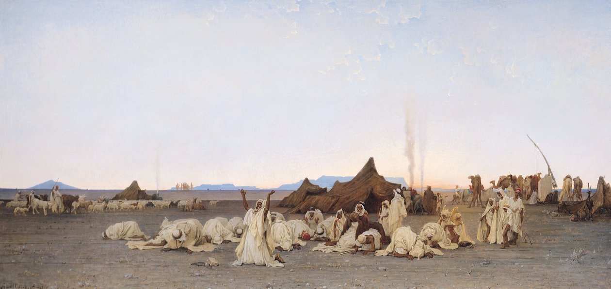 Preghiera serale nel Sahara, 1863 da Gustave Guillaumet