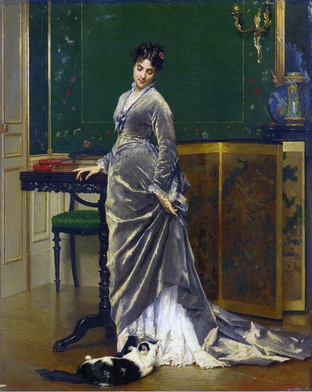Il gatto giocoso da Gustave Léonard de Jonghe