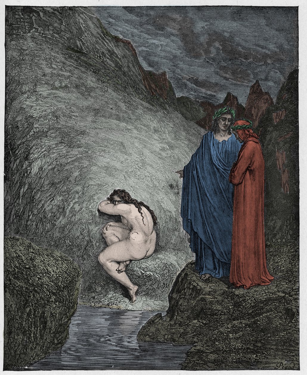 Inferno, Canto 30: Mirra, condannata per incesto, illustrazione dalla Divina Commedia di Dante Alighieri, 1885 da Gustave after Dore