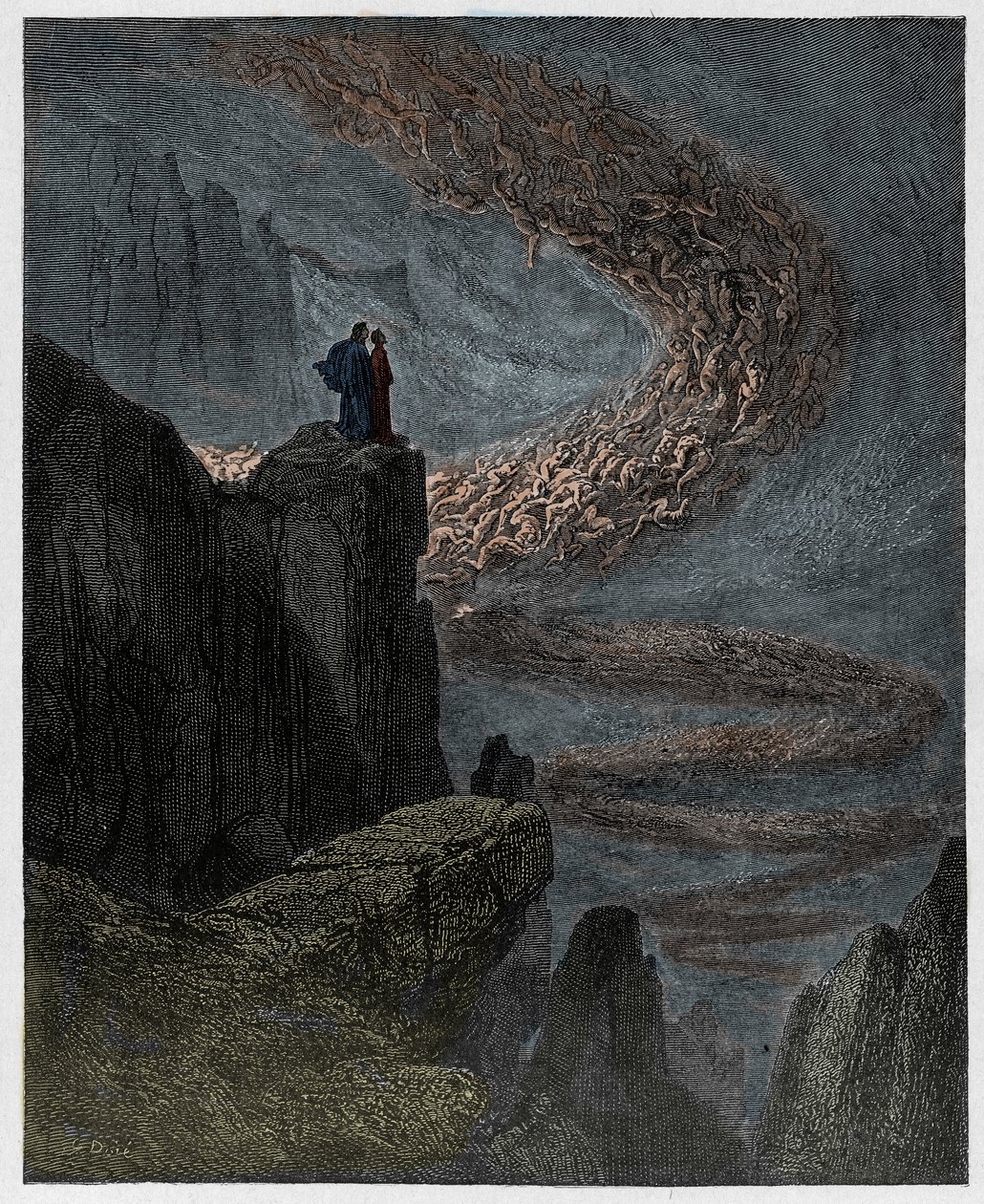 Inferno, Canto 5: Minosse giudica le trasgressioni e spedisce le anime, illustrazione dalla Divina Commedia di Dante Alighieri, 1885 da Gustave after Dore