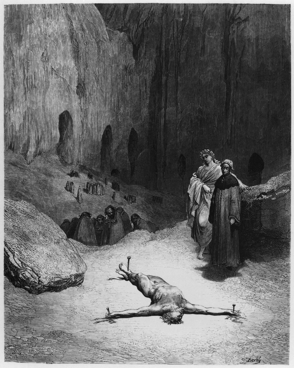 Uomo crocifisso, illustrazione dalla 