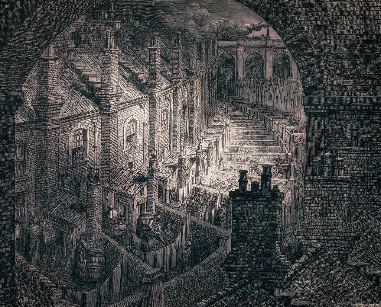 Terrazze del quartiere povero, di Gustave Doré da Gustave (after) Dore