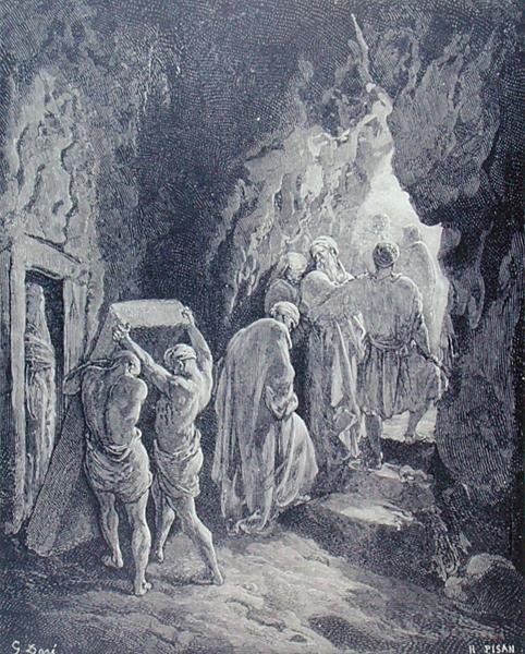 La sepoltura di Sara, inciso da Heliodore Joseph Pisan, c.1868 da Gustave (after) Dore