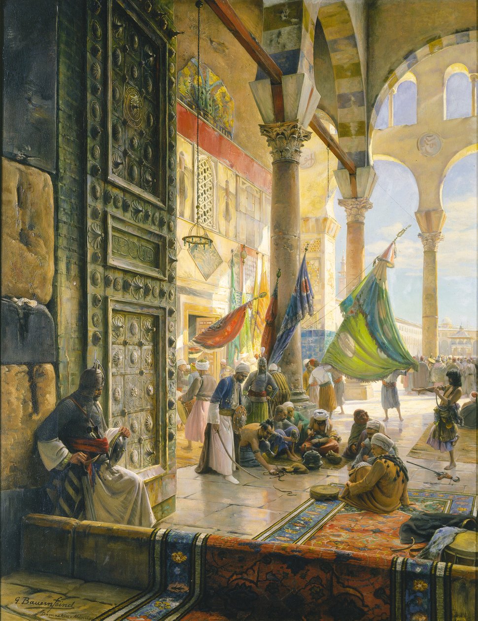 Cortile della moschea degli Omayyadi, Damasco, 1890 da Gustave Bauernfeind