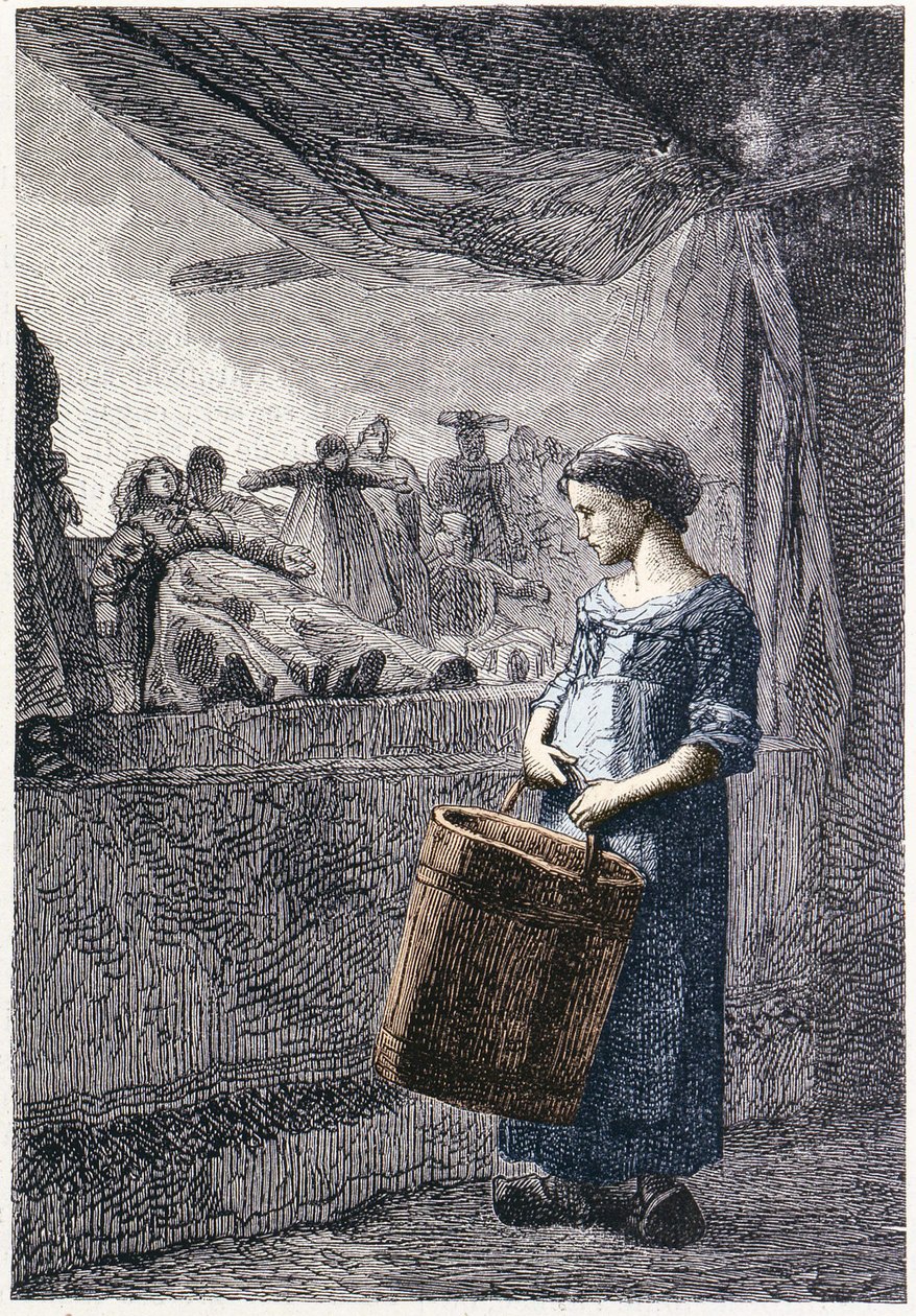 Cosette davanti alla bottega di giocattoli - in “I Miserabili” di Victor Hugo, ill. di Brion, ed. Hetzel e Lacroix da Gustave Brion
