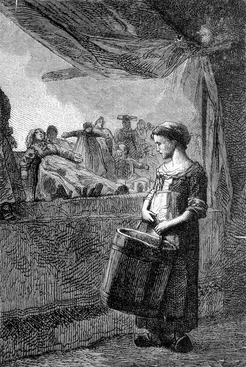 Cosette davanti alla bottega di giocattoli - in "I Miserabili" di Victor Hugo, ill. di Brion, ed. Hetzel e Lacroix da Gustave Brion