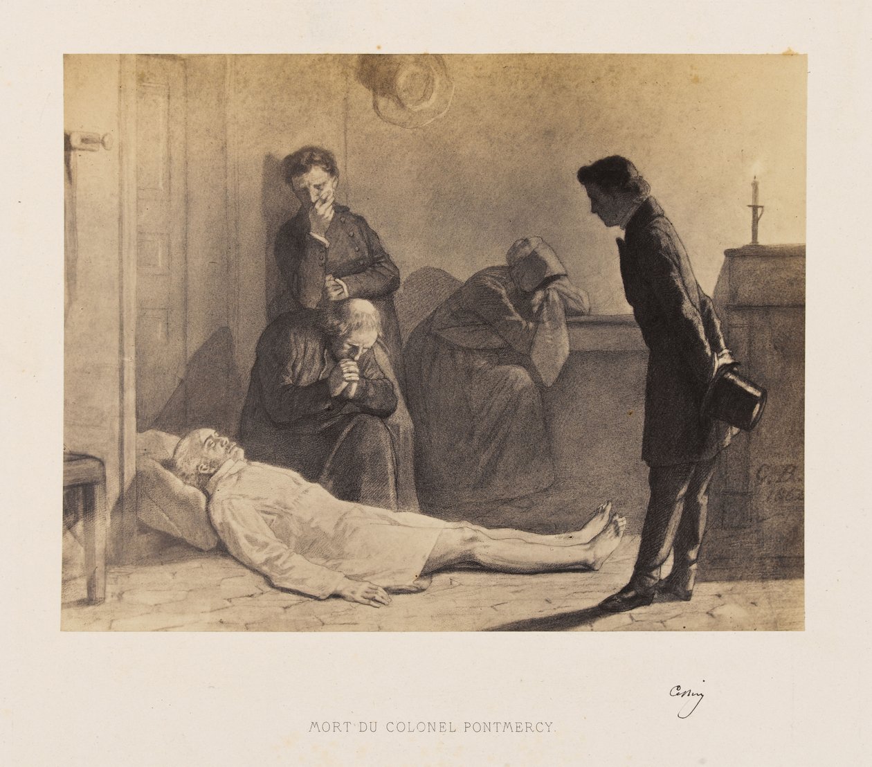 Gustave Brion - La morte del colonnello Pontmercy da Gustave Brion