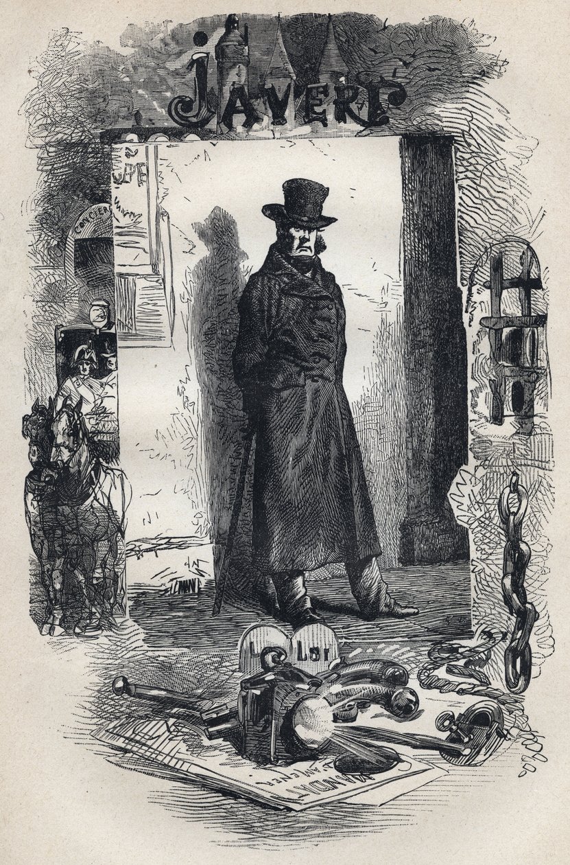 Javert, illustrazione del romanzo "I Miserabili" di Victor Hugo da Gustave Brion
