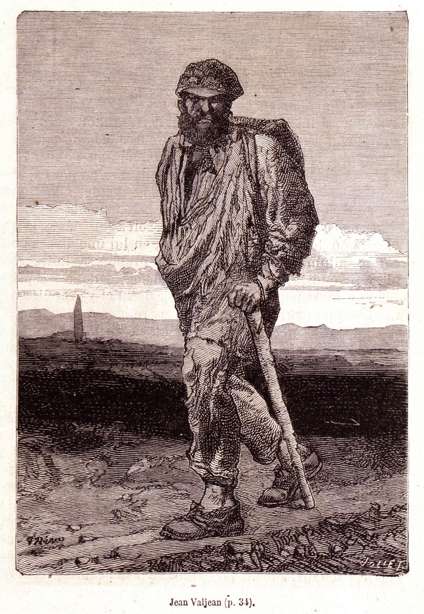 Jean Valjean - in "Les Misérables" di Victor Hugo, ill. di Brion, ed. Hetzel e Lacroix da Gustave Brion