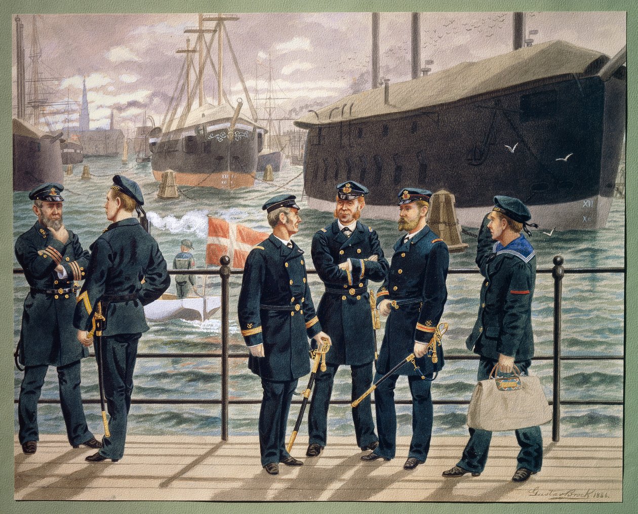 Ufficiali e truppe della Marina Danese da Gustave Brock