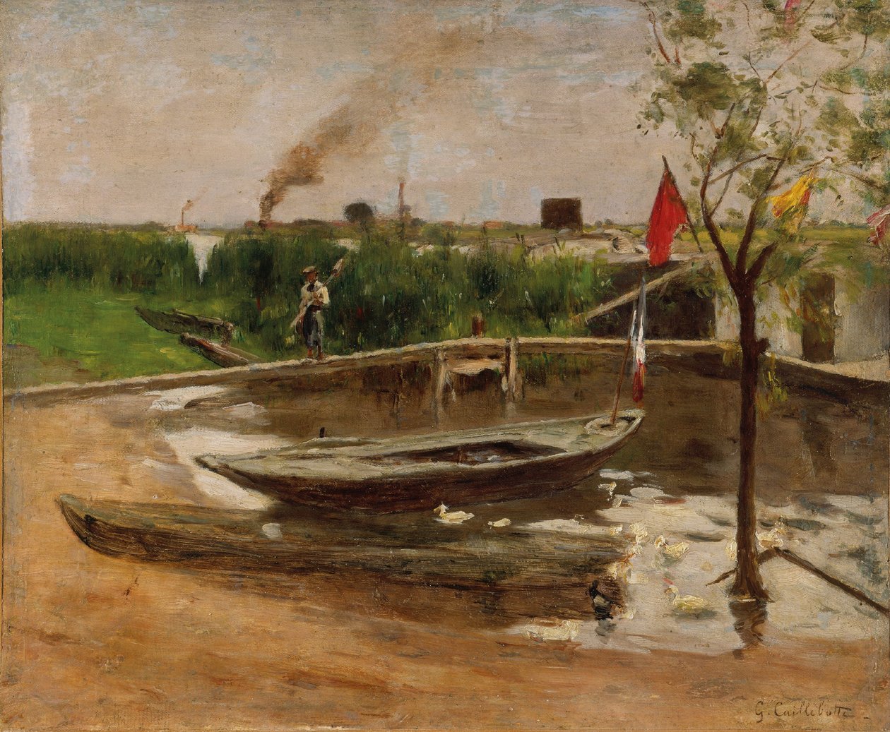 Porto di barche sulla Senna, 1891 circa (olio su tela) da Gustave Caillebotte