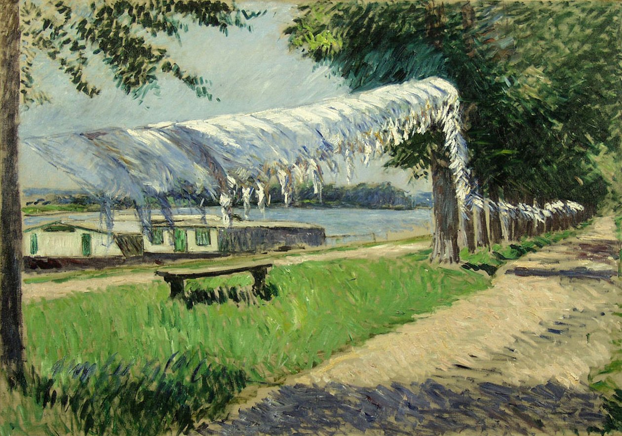 Asciugare il bucato in riva alla Senna, Petit Gennevilliers da Gustave Caillebotte