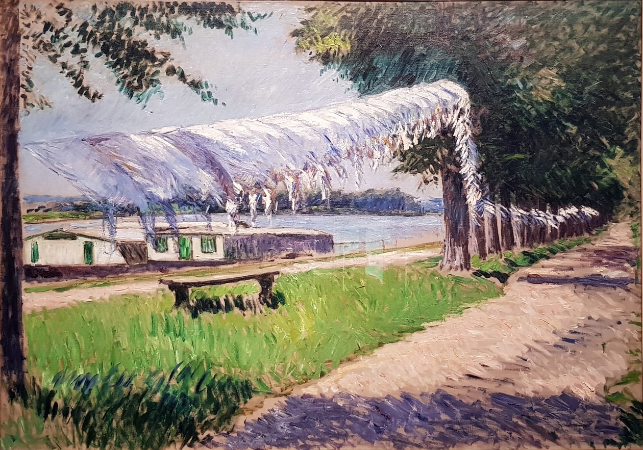 Asciugare il bucato sulle rive della Senna da Gustave Caillebotte