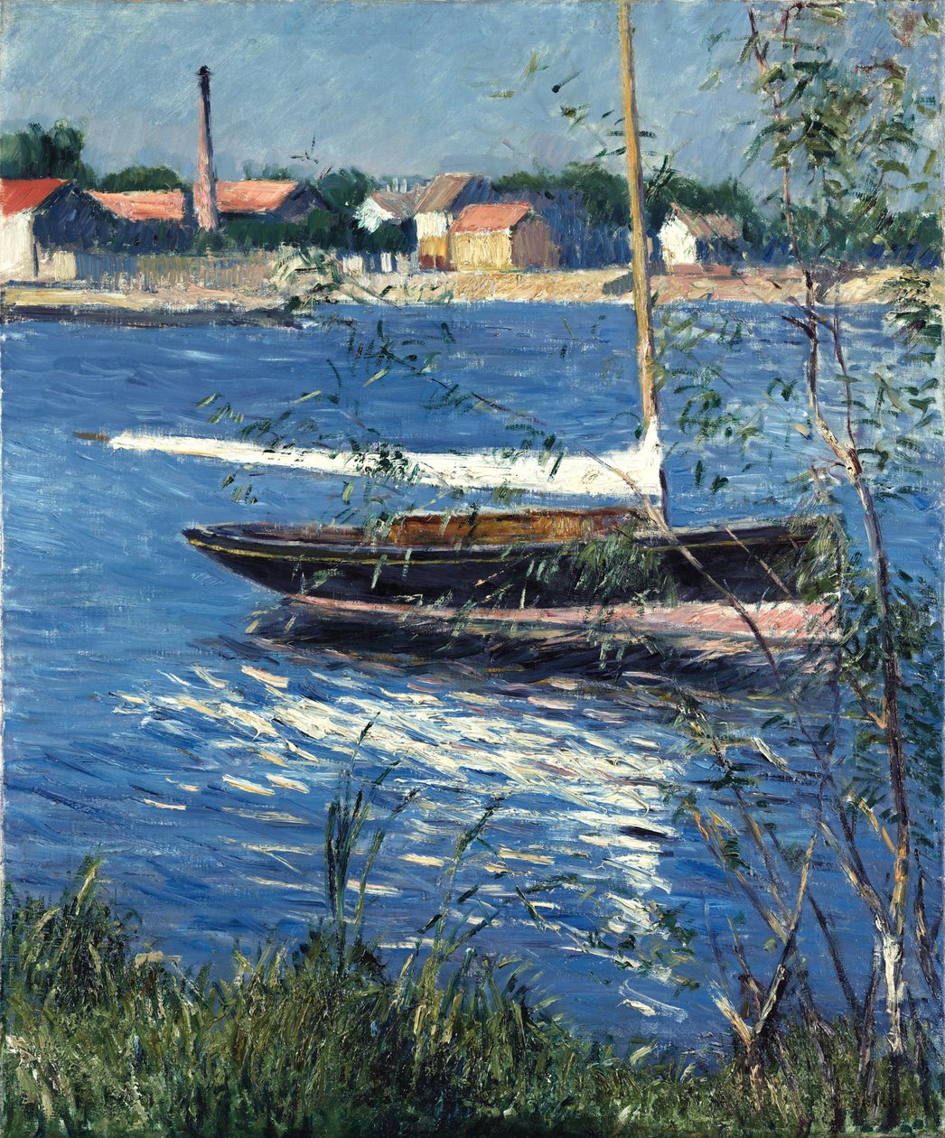 Francese: Bateau au mouillage sur la Seine à Argenteuil Barca ormeggiata sulla Senna ad Argenteuil da Gustave Caillebotte