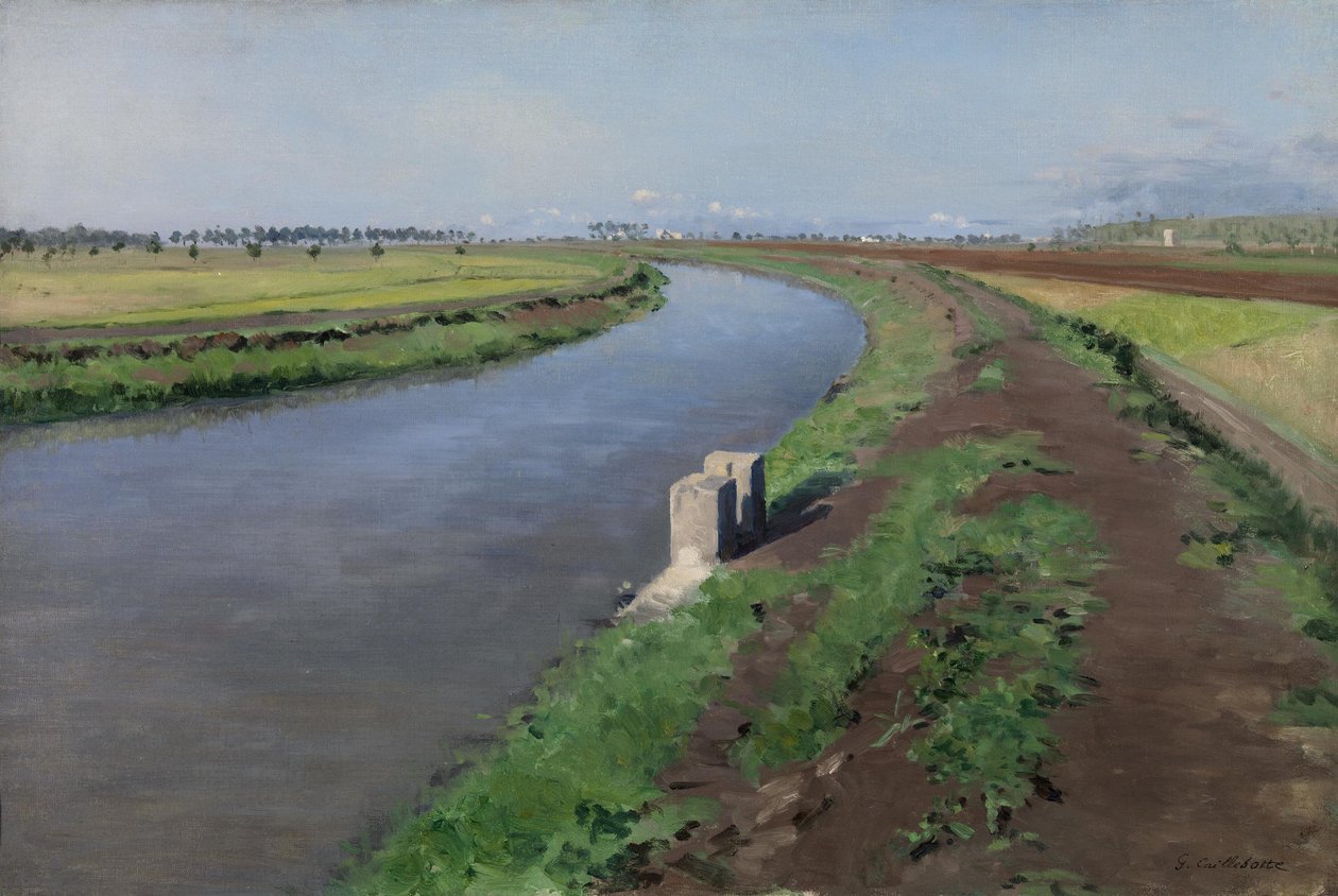 Francese:  Bord de canal, près de Naples Banchi di un canale, vicino a Napoli da Gustave Caillebotte