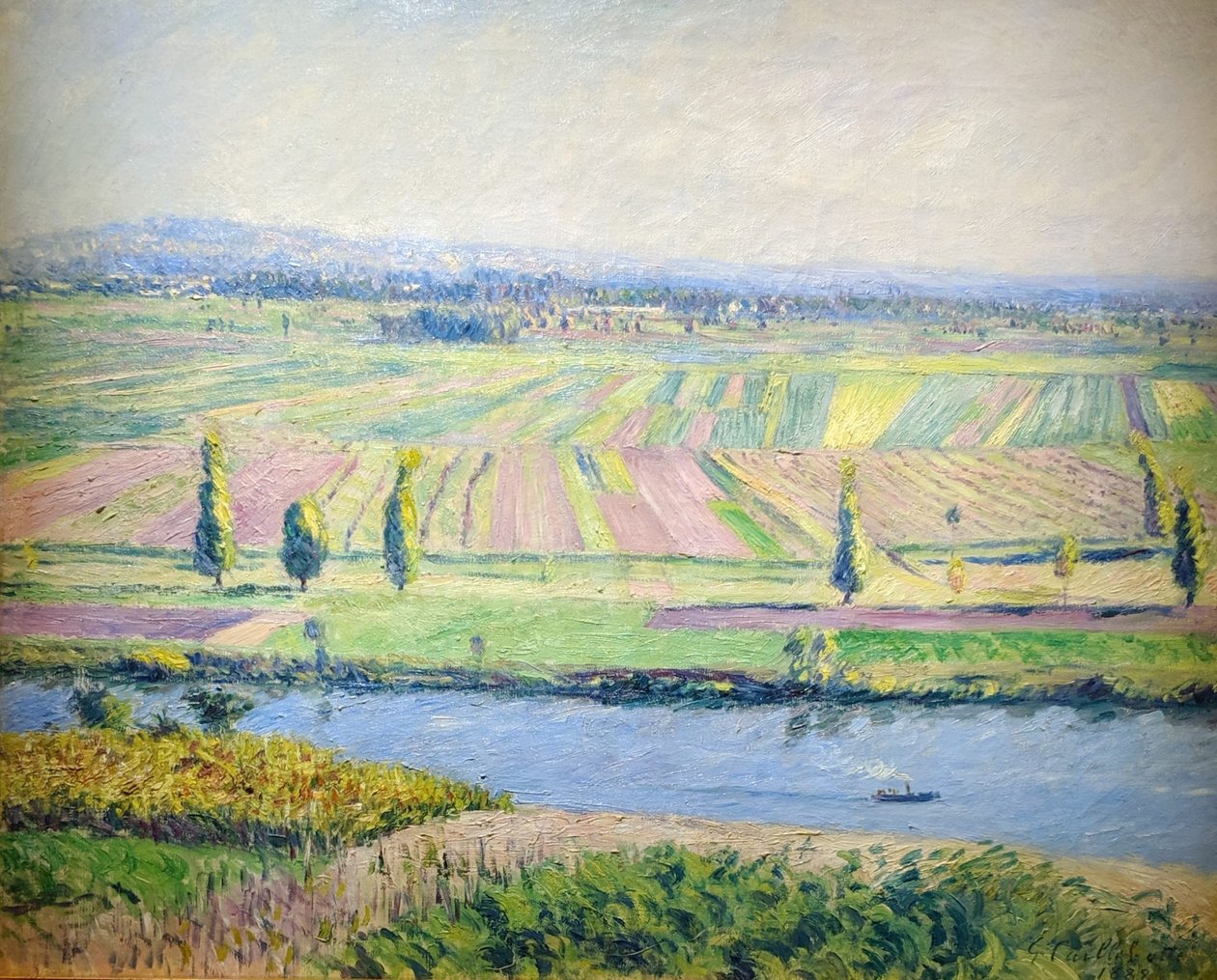 Francese:  La Plaine de Gennevilliers La pianura di Gennevilliers dalle colline di Argenteuil da Gustave Caillebotte