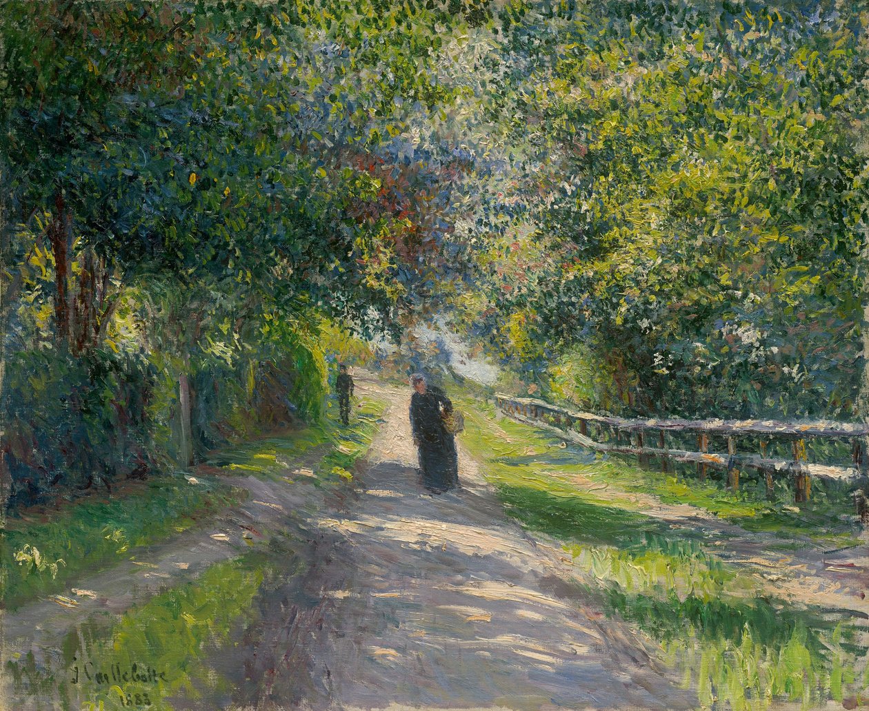 Tedesco: Allee der Villa des Fleurs in Trouville Viale della Villa des Fleurs in Trouville da Gustave Caillebotte