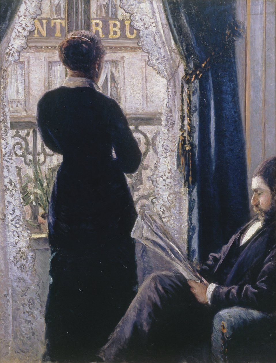 Interno.Donna alla finestra da Gustave Caillebotte