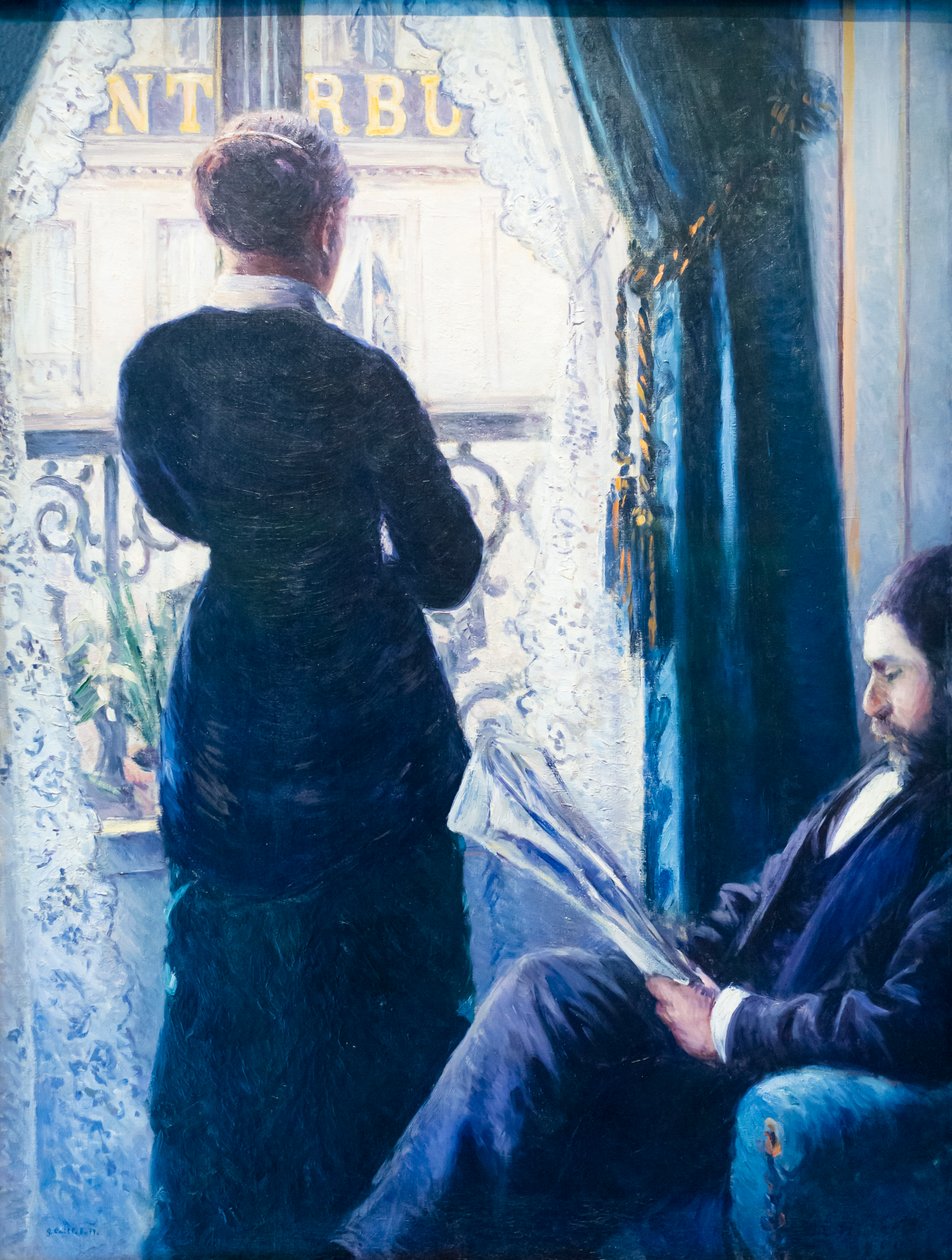 Interno, donna alla finestra da Gustave Caillebotte