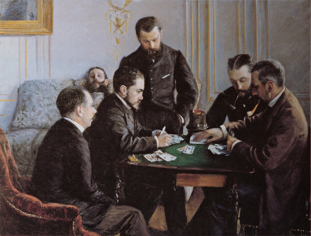 La partita di bésigue, ca 1881 da Gustave Caillebotte