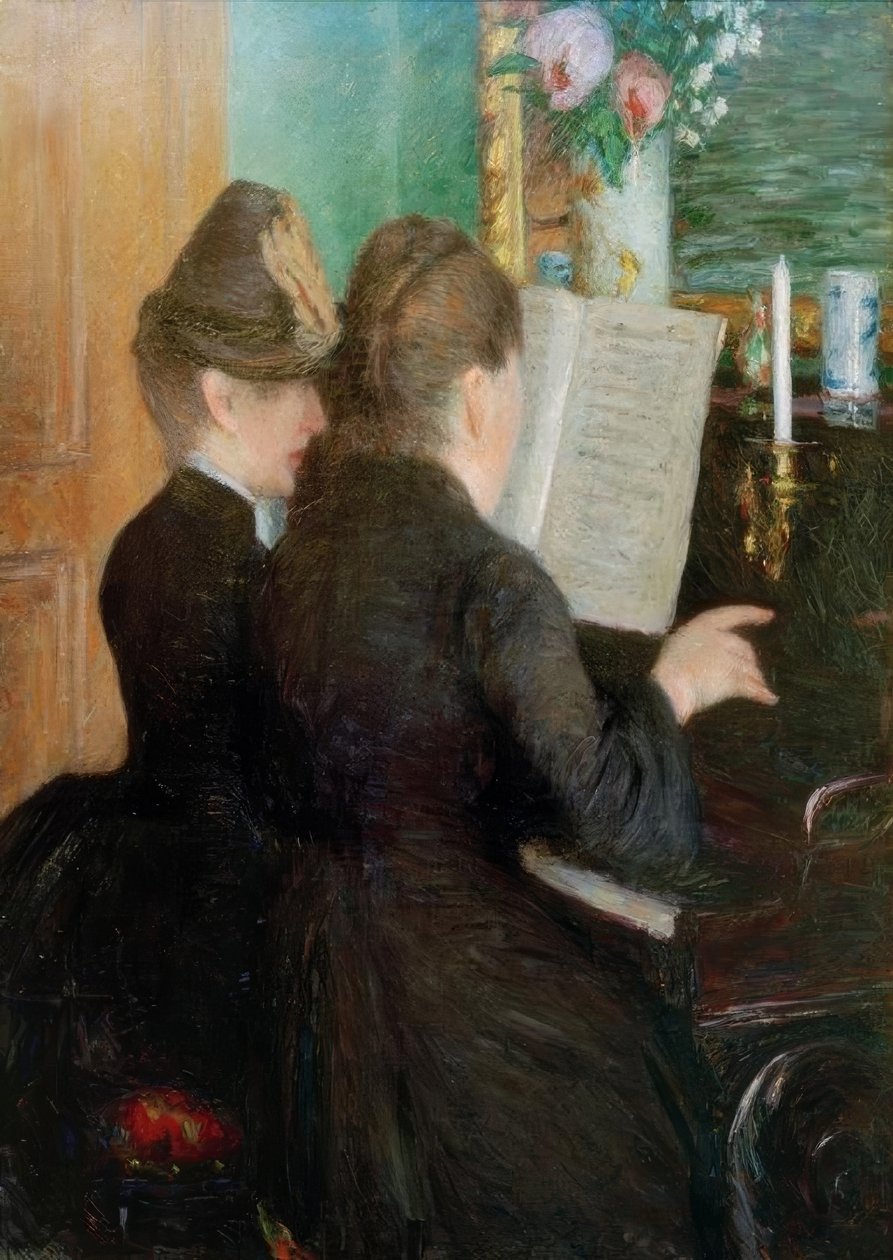 La lezione di piano da Gustave Caillebotte