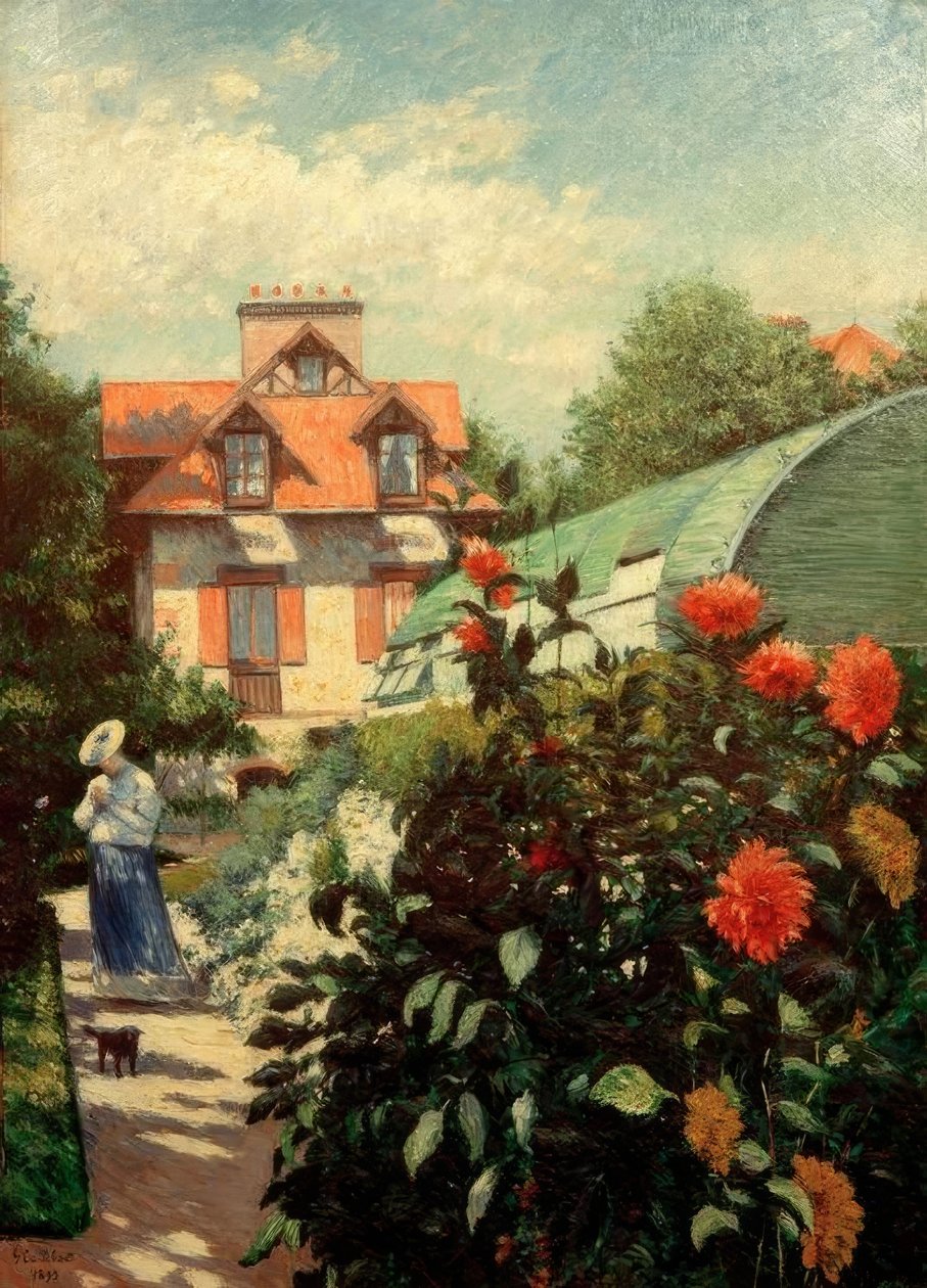 Il giardino, Petit Gennevilliers (Le dalie, giardino del Petit Gennevilliers) da Gustave Caillebotte