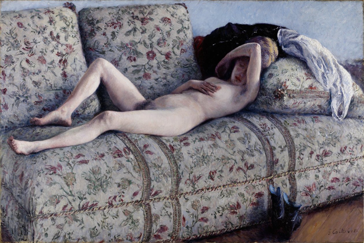 Nudo su un divano da Gustave Caillebotte