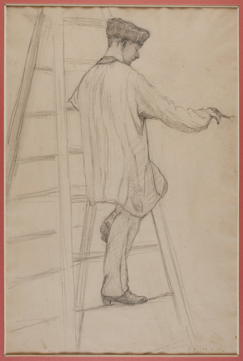Studio per Pittori di Case: Uomo su una Scala da Gustave Caillebotte