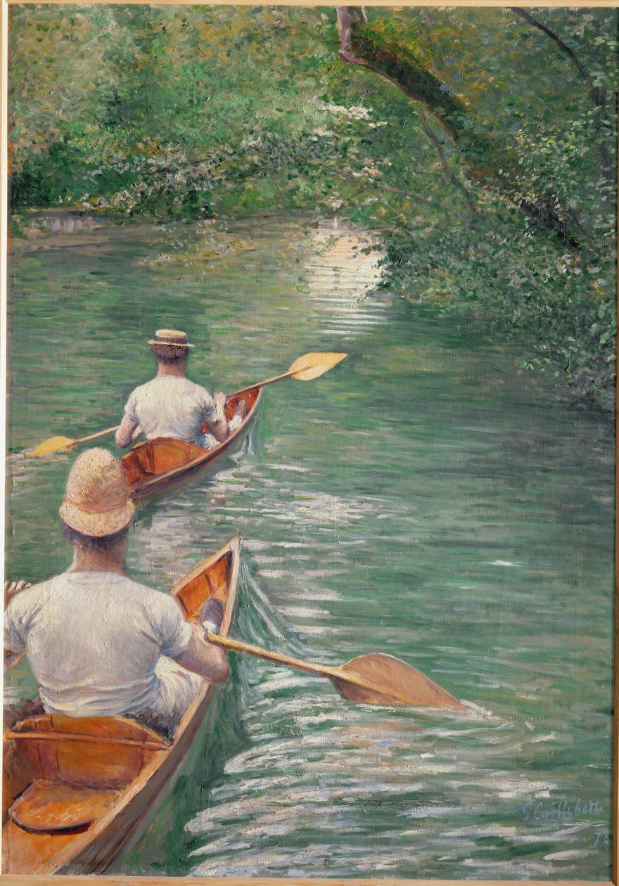 Le canoe (olio su tela) da Gustave Caillebotte