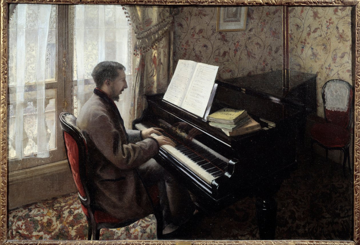Giovane che suona il pianoforte da Gustave Caillebotte