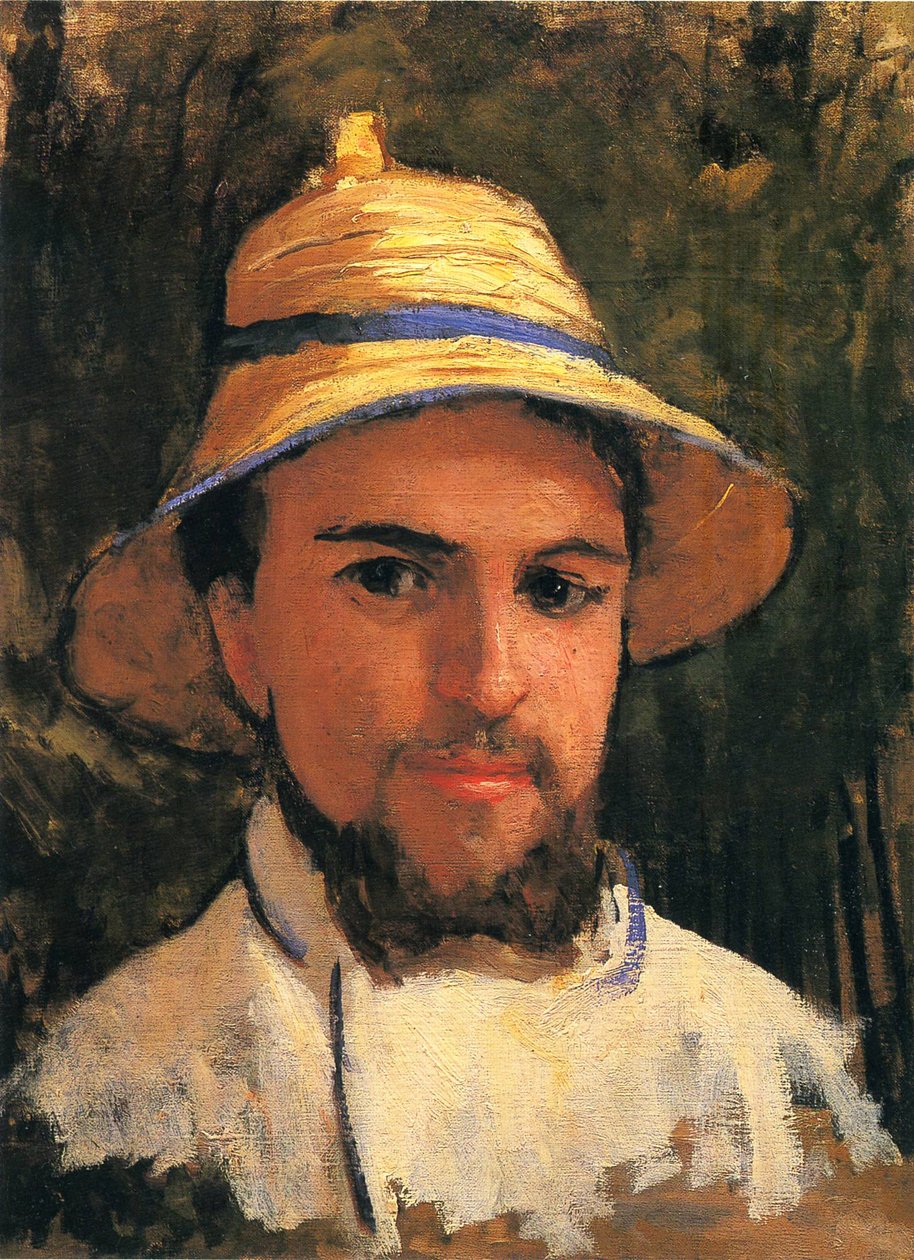 autoritratto con cappello di paglia da Gustave Caillebotte