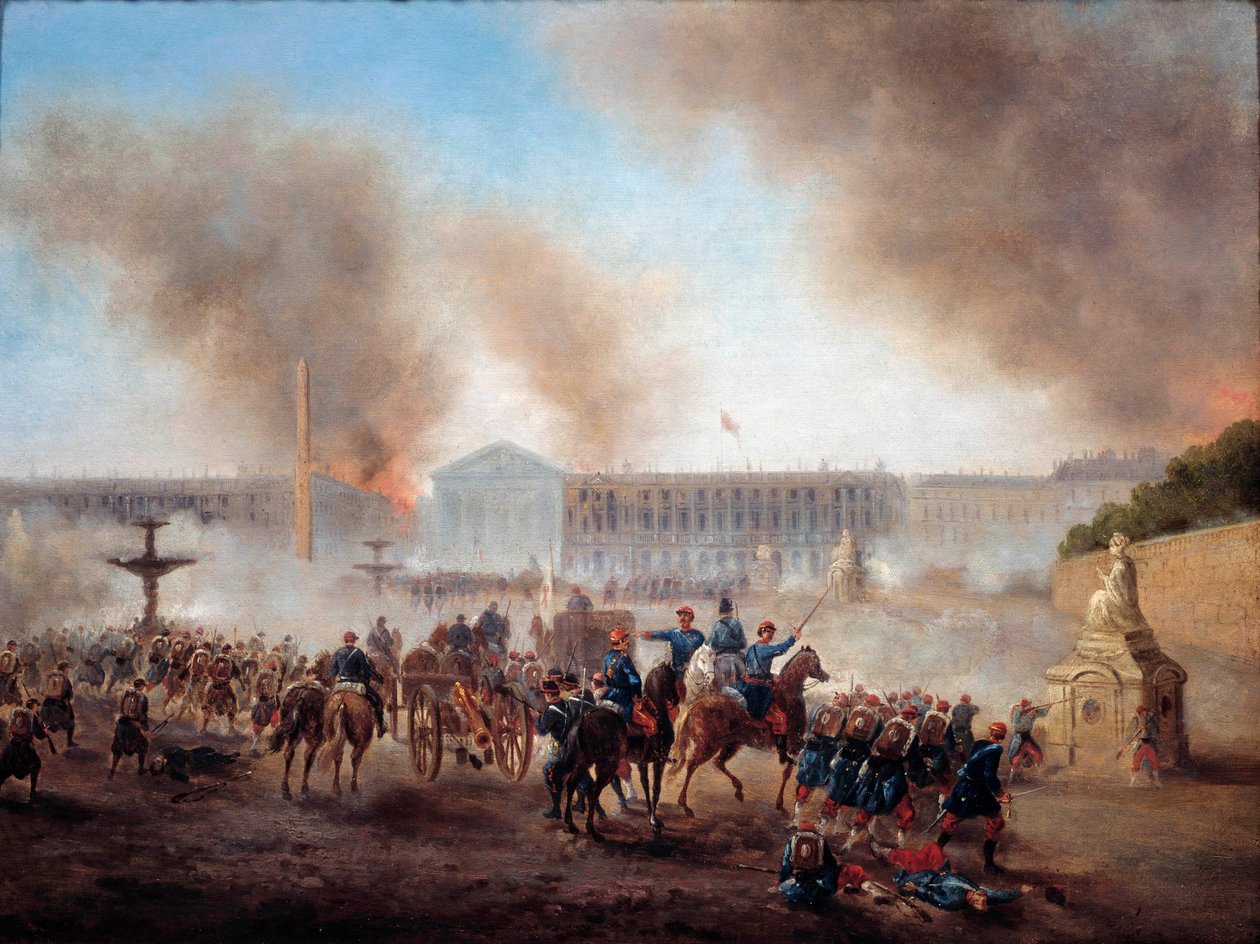 Comune di Parigi: scene di rivolte in Place de la Concorde da Gustave Clarence Rodolphe Boulanger