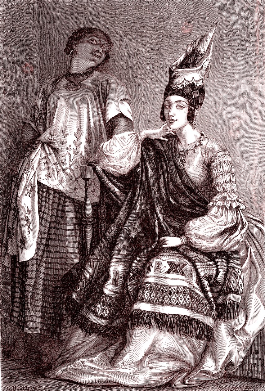 Signare, le donne mulatte franco-africane nella città di Saint Louis, Senegal. 1861 da Gustave Clarence Rodolphe Boulanger