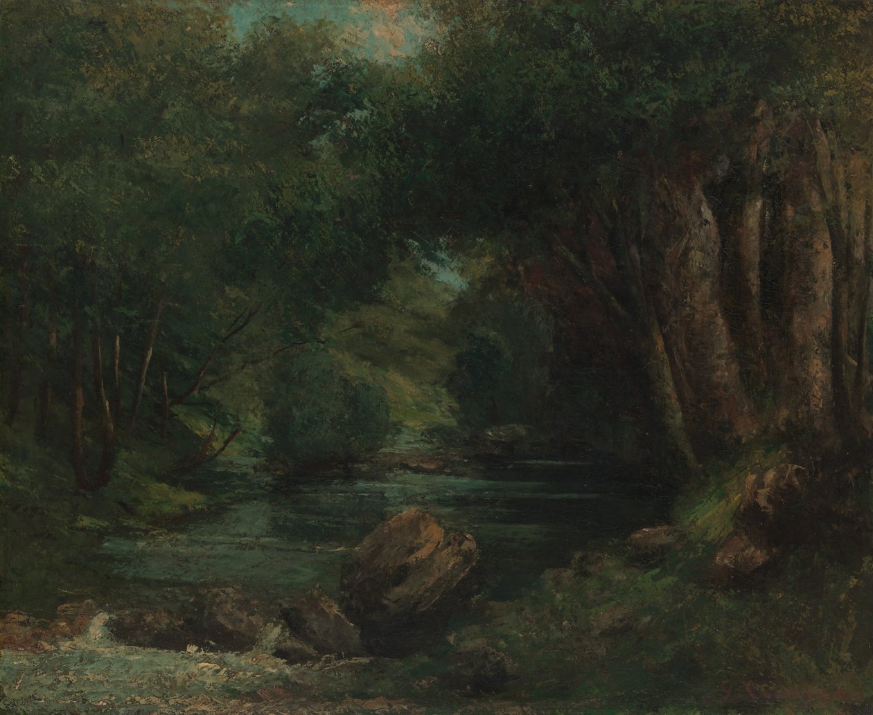 Un ruscello nella foresta, ca. 1868-77 da Gustave Courbet
