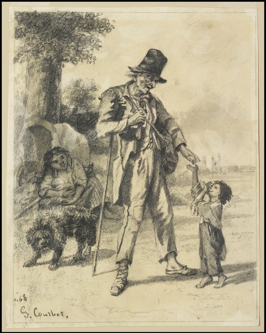 Elemosina da un mendicante a Ornans, 1868 da Gustave Courbet