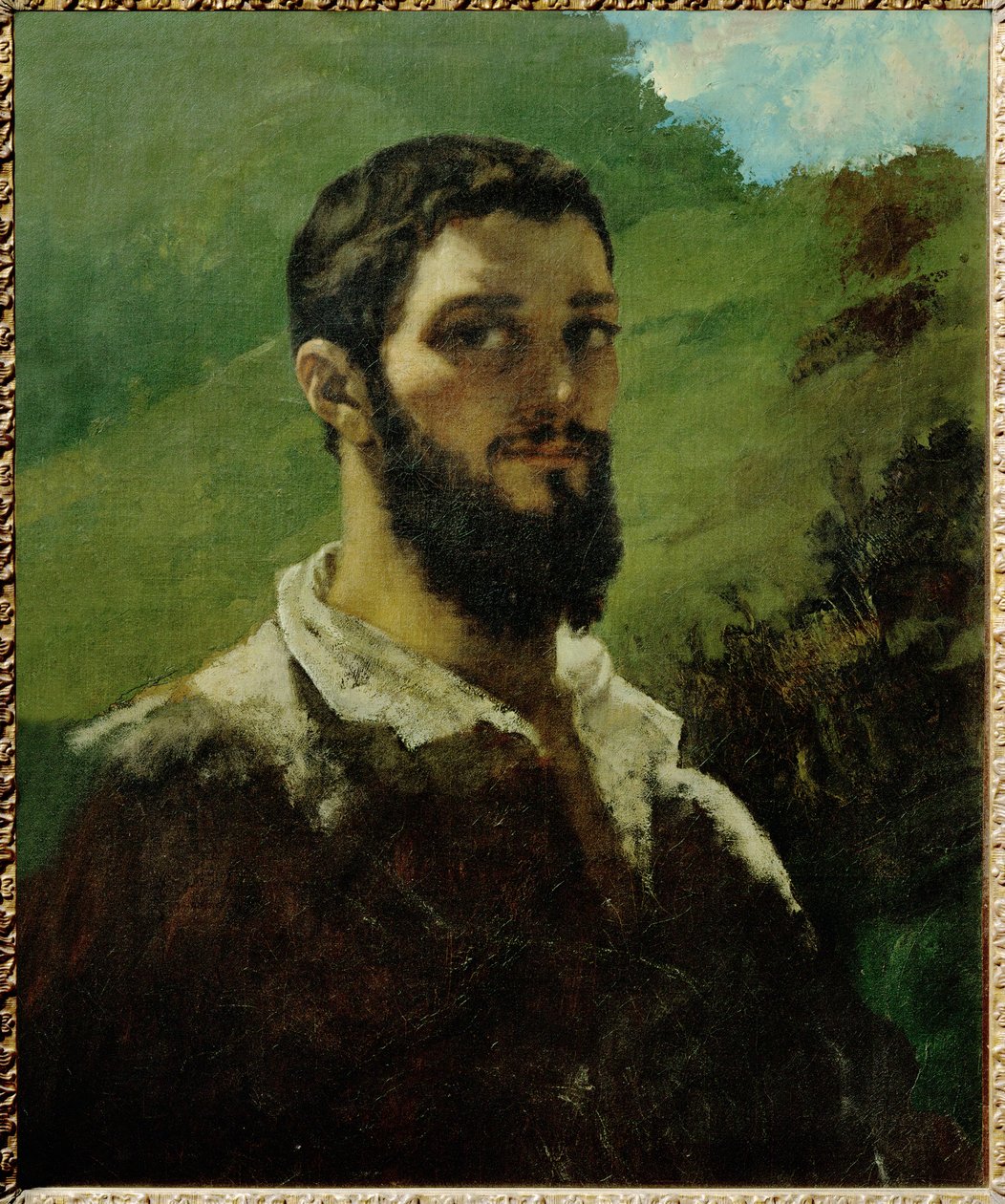 Autoportrait - Autoritratto (dipinto su tela) da Gustave Courbet