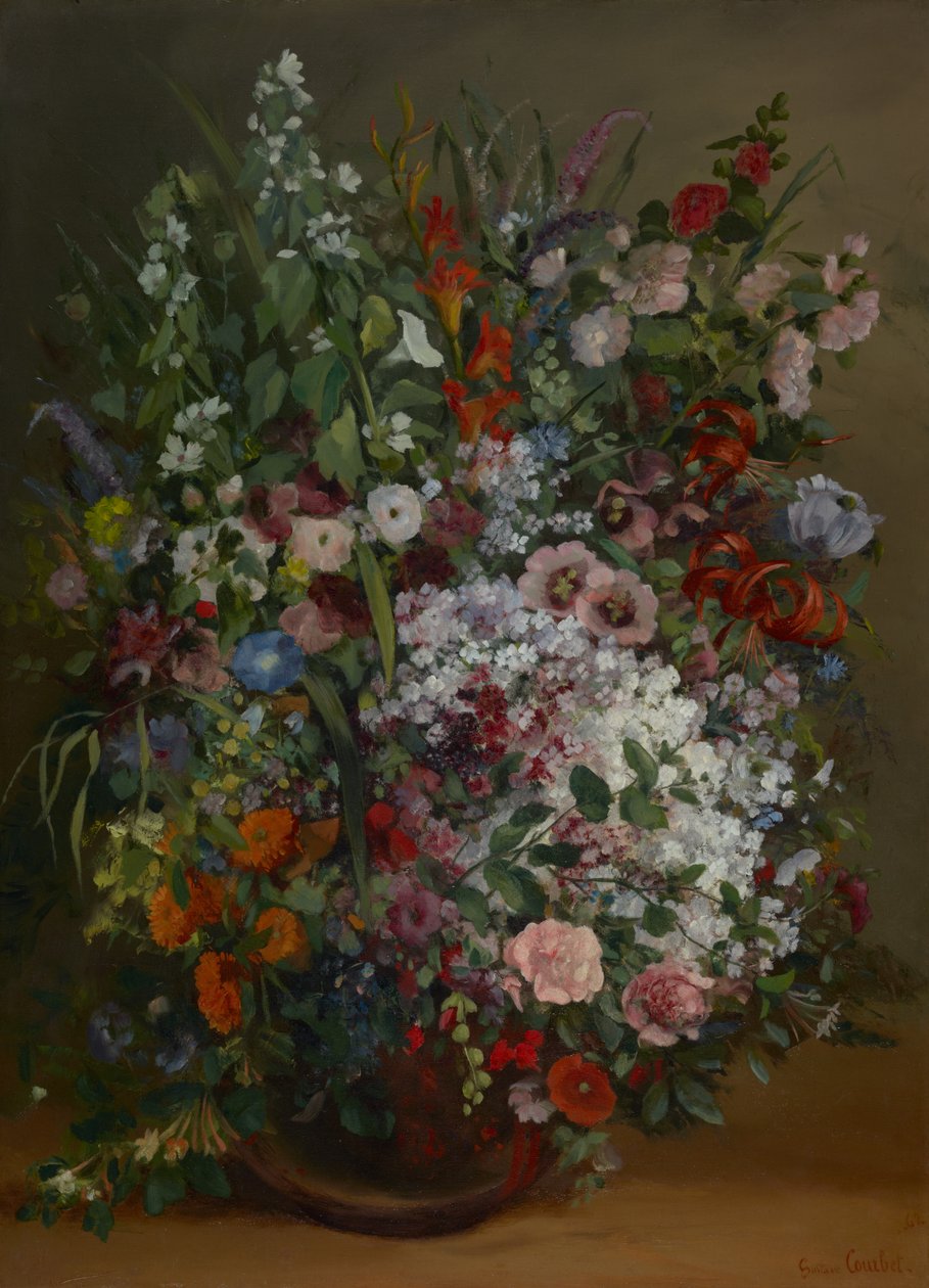 Mazzo di fiori in un vaso da Gustave Courbet