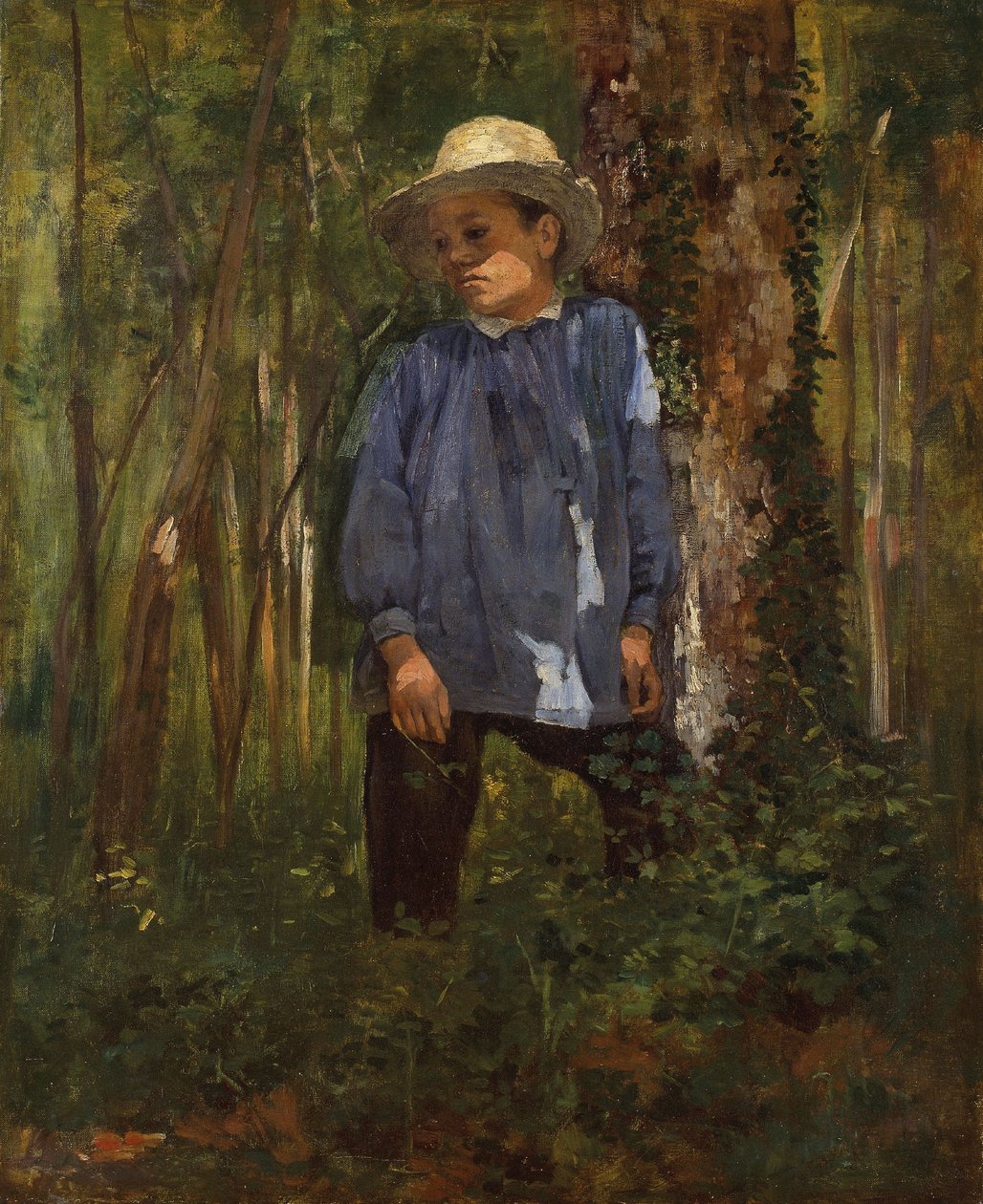 Ragazzo nella foresta, 1860 circa (olio su tela) da Gustave Courbet
