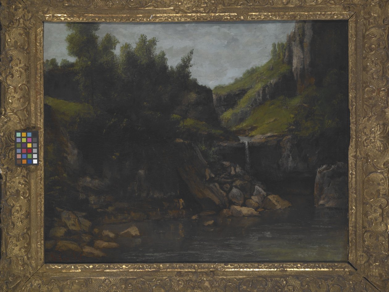 Cascata in un paesaggio roccioso da Gustave Courbet