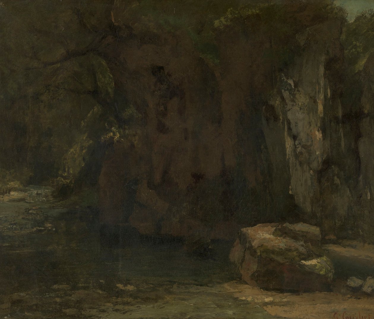 Le rocce di La Loue da Gustave Courbet